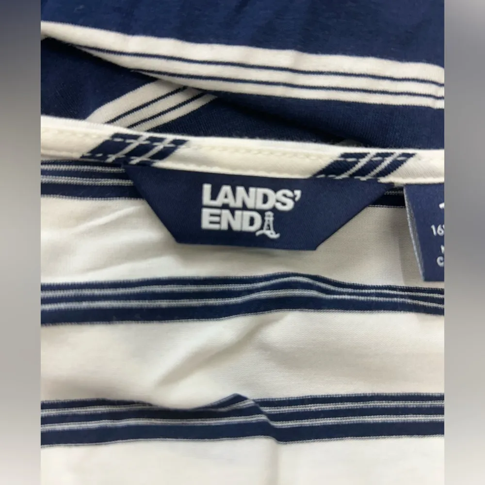 Lands’ End Blue Sundress Sleeveless Navy & White Plus Size 1X (16-18) NWT Summer - Image 7