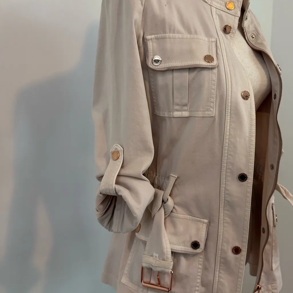 White House Black Market Beige Utility Jacket - Image 2