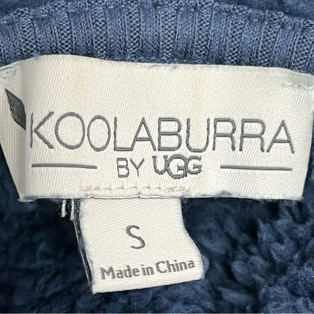 Koolaburra by Ugg Plush hooded Cardigan Size S Blue Oversized Open Front Pockets - Image 7