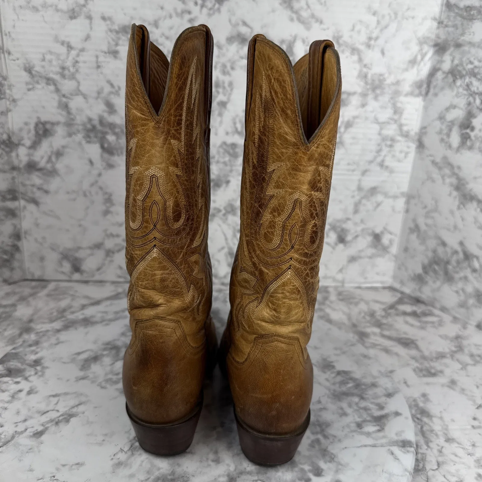 Charlie 1 Horse Lucchese Tan Mad Dog Size 6.5 Distressed Goat Leather Western - Image 5