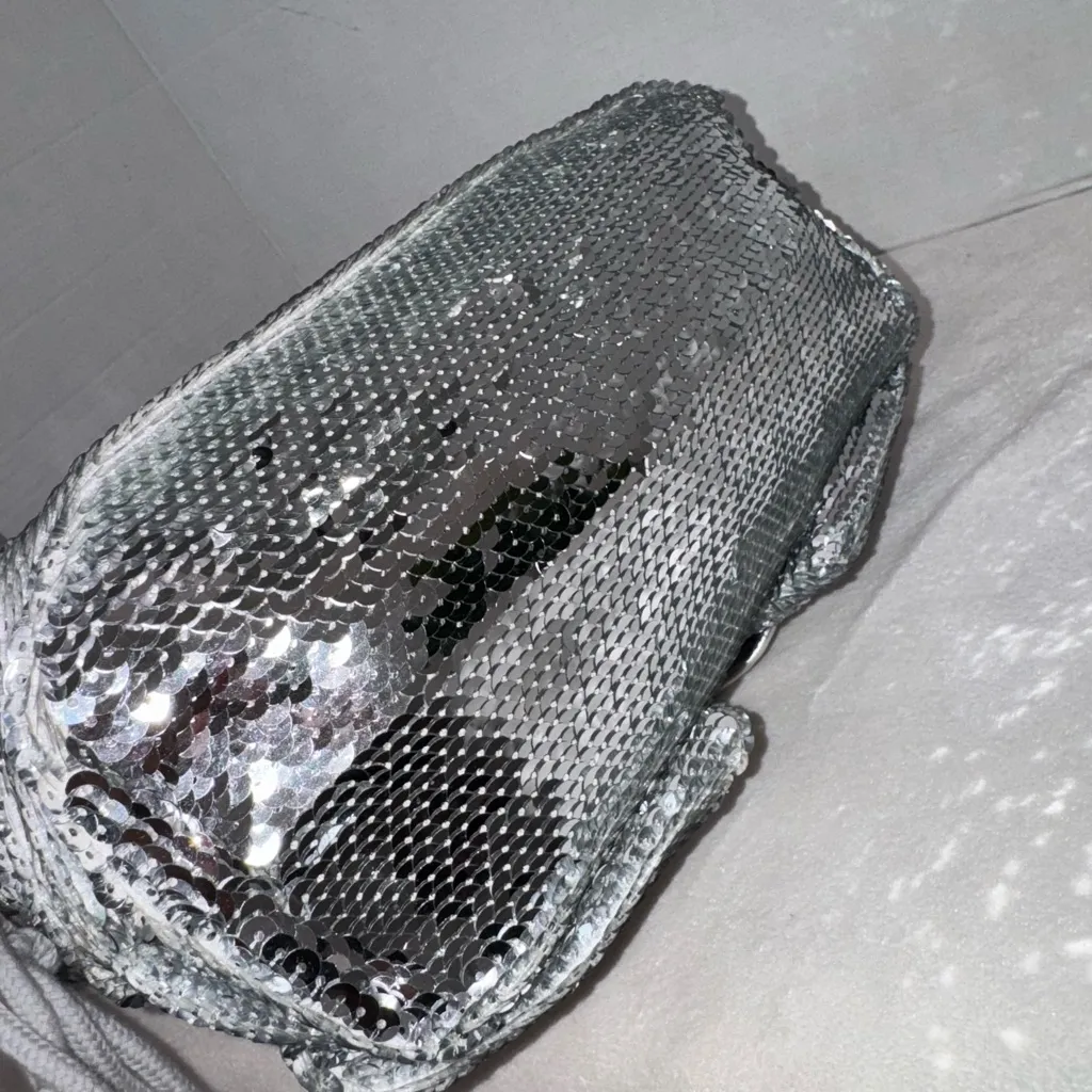 RARE Vintage New Coach Poppy Limited Edition Sequin Spotlight Silver Tote #13821 - Image 6