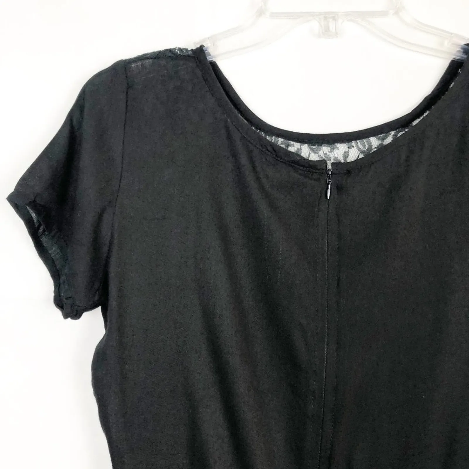 Therapy Short Sleeve Black Lace Romper Size S - Image 10