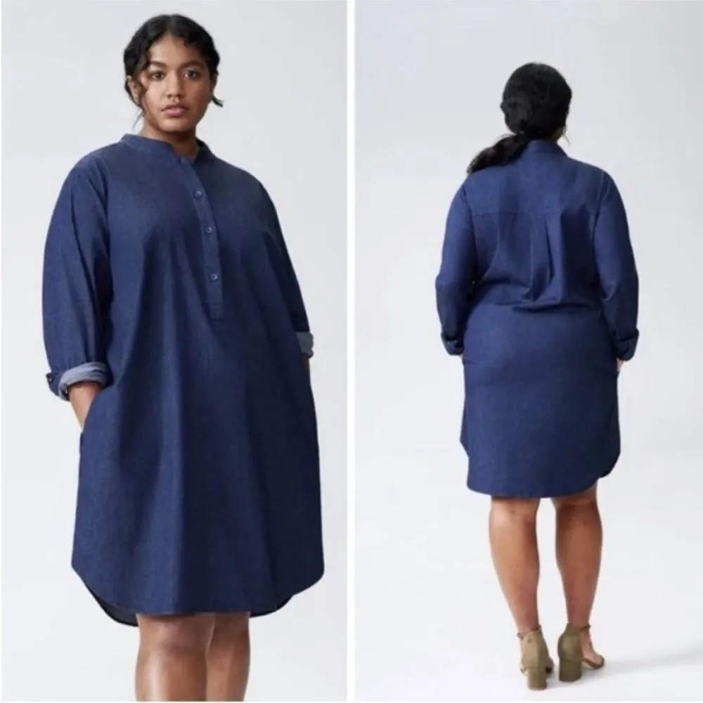 Universal Standard || Hannah Denim Shirt Dress Dark Indigo medium 18/20 NWT - Image 7