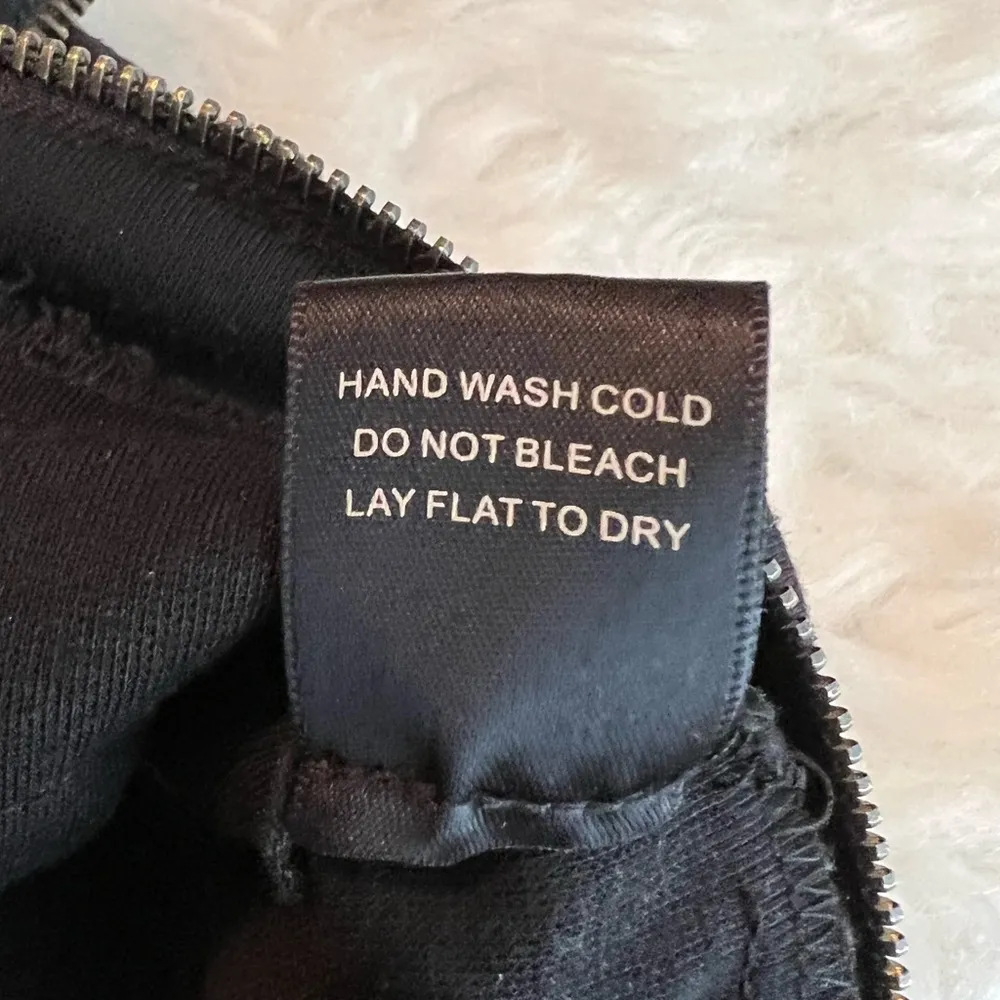 Aryn K. Zipper teeth medium Skirt Ruffle Trim Ponte Mini Skirt Black unique - Image 9