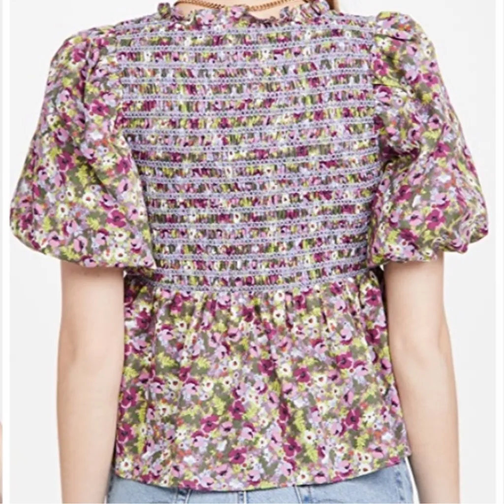 English factory Floral Smocked Top - Image 3