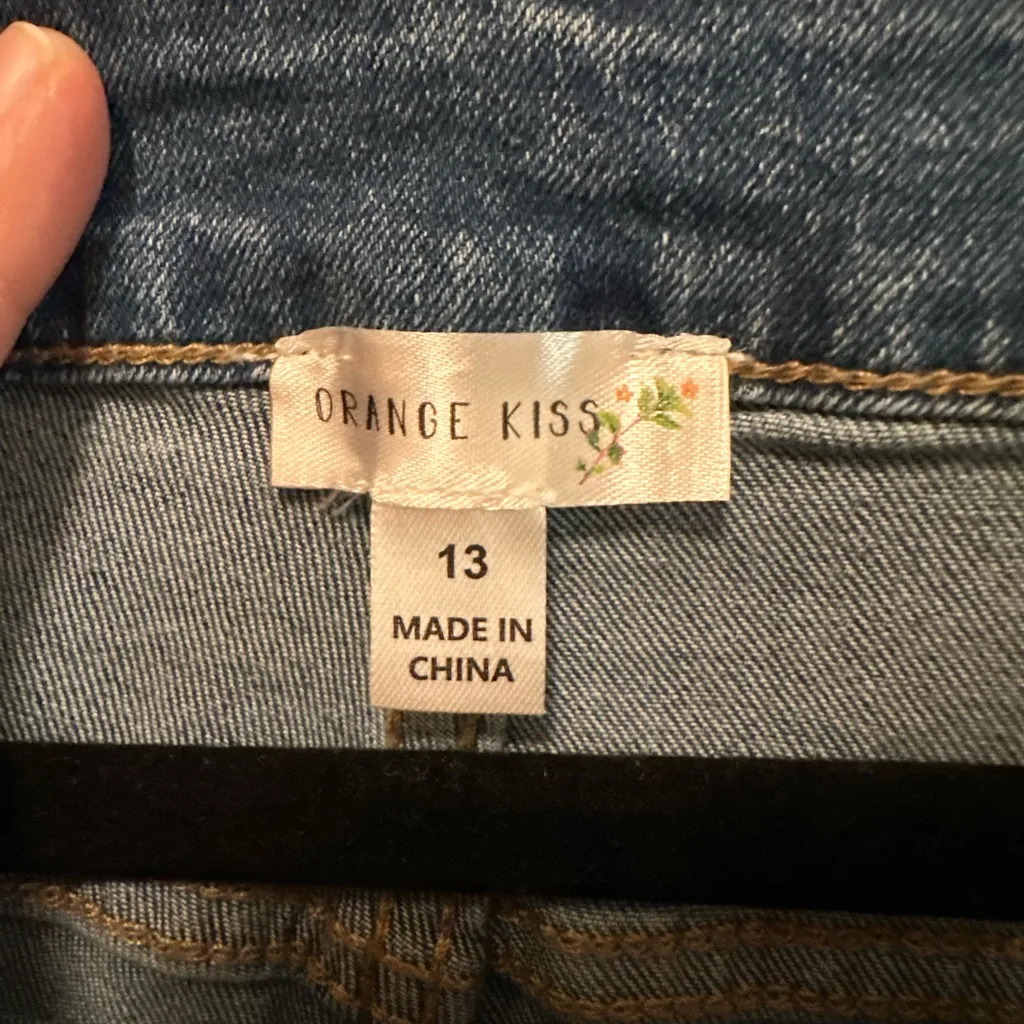 Orange kiss size 13 Jean shorts - Image 2