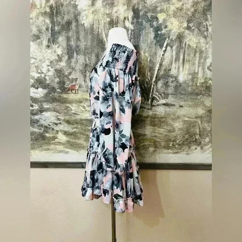 MISA Los Angeles Freesia Off The Shoulder Watercolor Floral Dress Size XS $282 - Image 6