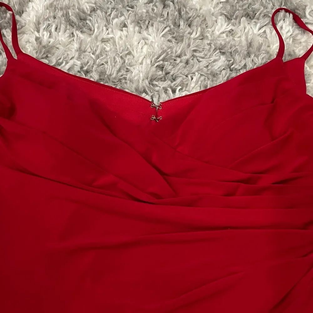 La Femme 28079 Red Ruched Jersey Trumpet Gown 8 - Image 5