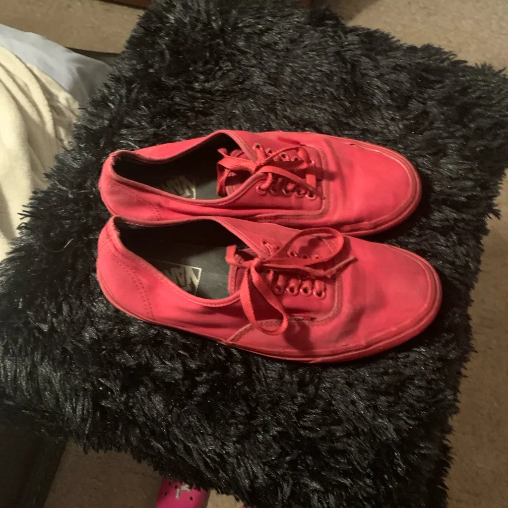 Vans Bold Red Canvas Sneakers - Image 4