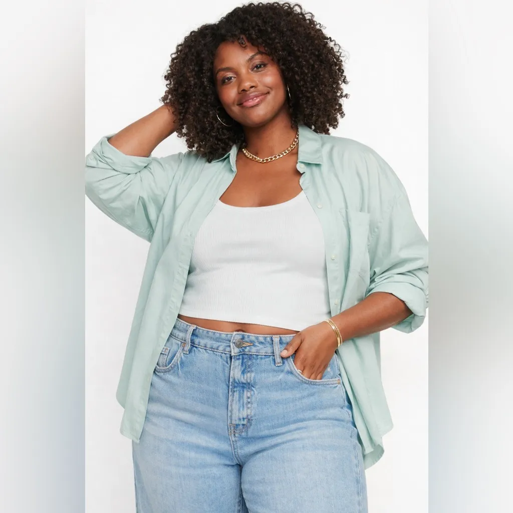 NWT | Old Navy Boyfriend long sleeve | Mint Green - Image 3