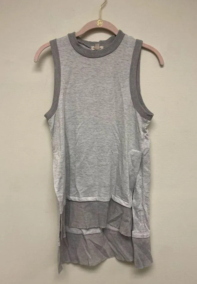 Silence + Noise Kelly Two Tone Grey High Low Tunic Tank Top SZ XS - Image 2
