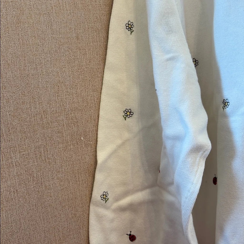 Christopher and Banks White Button Down cardigan with Red & Black Details NWT xl - Image 4