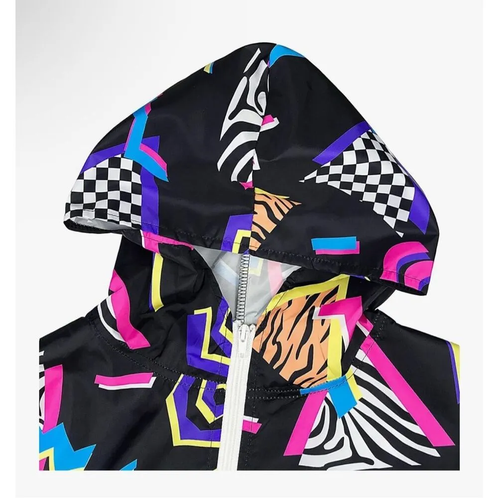 NEW 80’s Punk Print Jumpsuit Tracksuit Set L Black Size L - Image 2