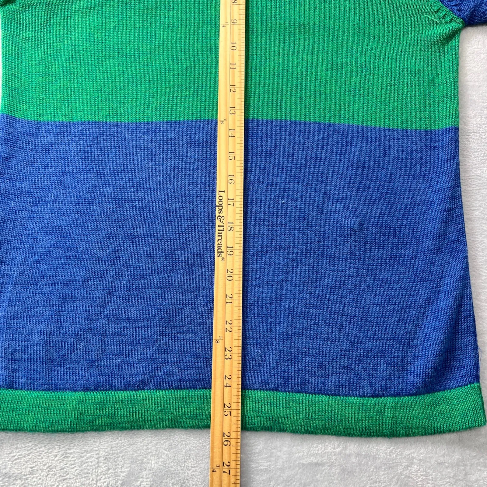 Vintage. Emcee Abstract Graphic Knit Sweater Womens 16 Blue Green 90s Era Retro Size M - Image 8
