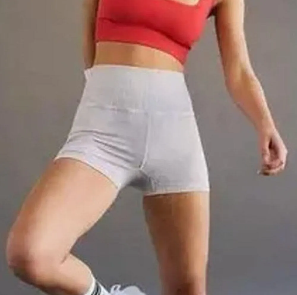 Free People FP Movement  Pull On High Waisted Biker Running Shorts Gray Small - Image 3