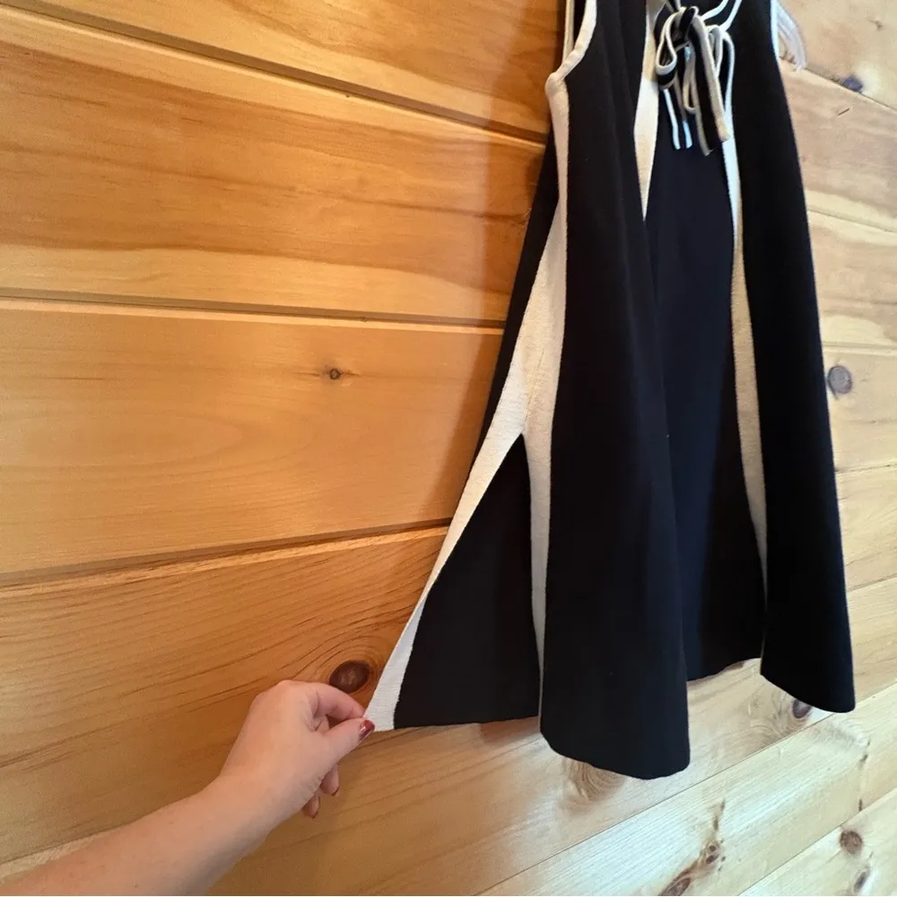 Talbots Black and White Relaxed Tie Front GEM NWT - Image 3