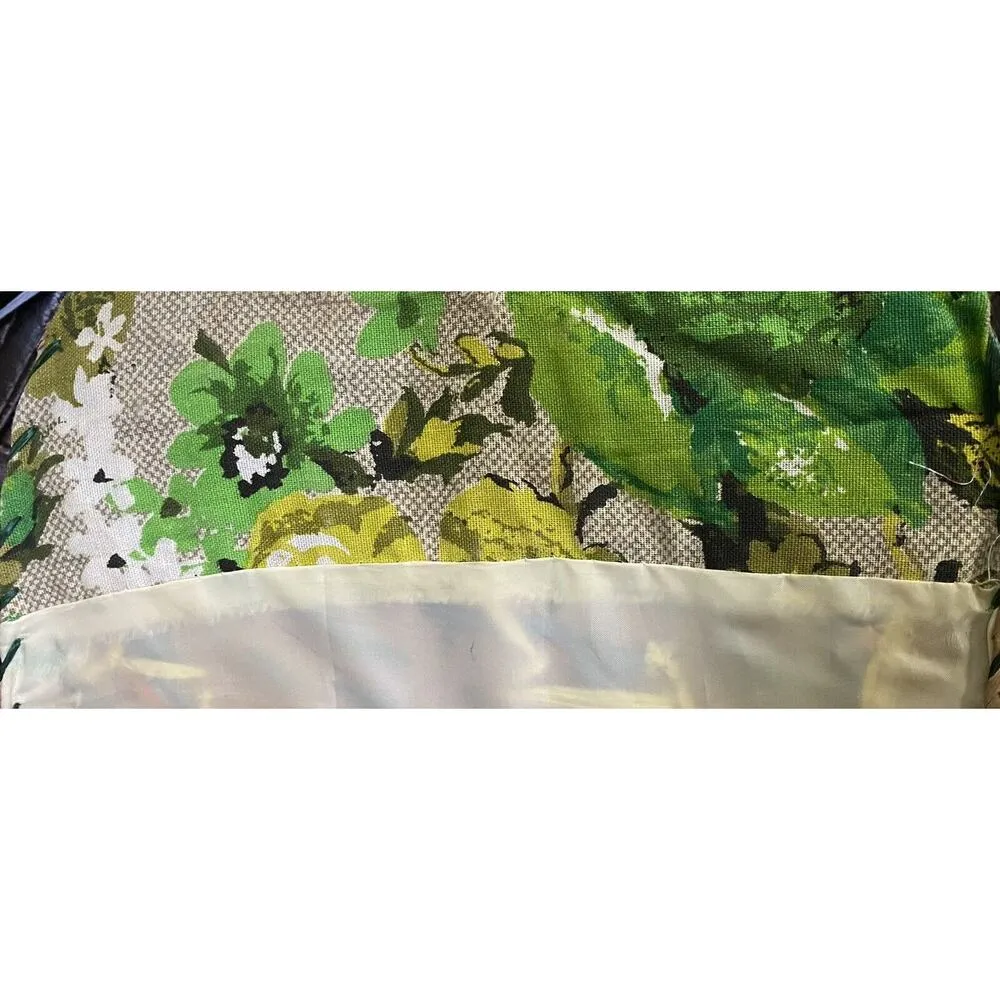 Tan straw VTG Clutch Bag Purse Multicolor Flowers Floral Design Girls Night Out - Image 4