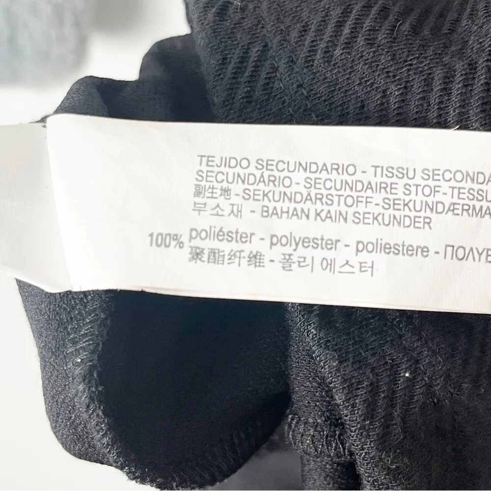 ZARA Black Long Sleeves Faux Fur Trim Cuffs Dress, Size Small - Image 4