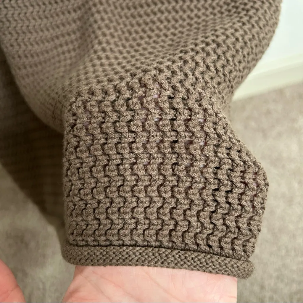 Reformation Nolan Open Knit Sweater Dress brown small - Image 7