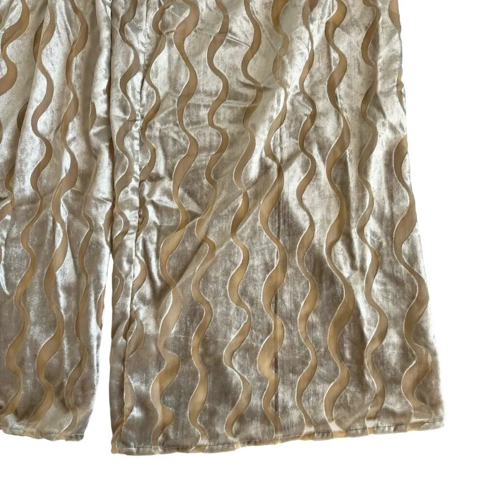 Urban Renewal Parties Remnants Neutral Gold Velvet Burnout Pull On Pants Medium - Image 6