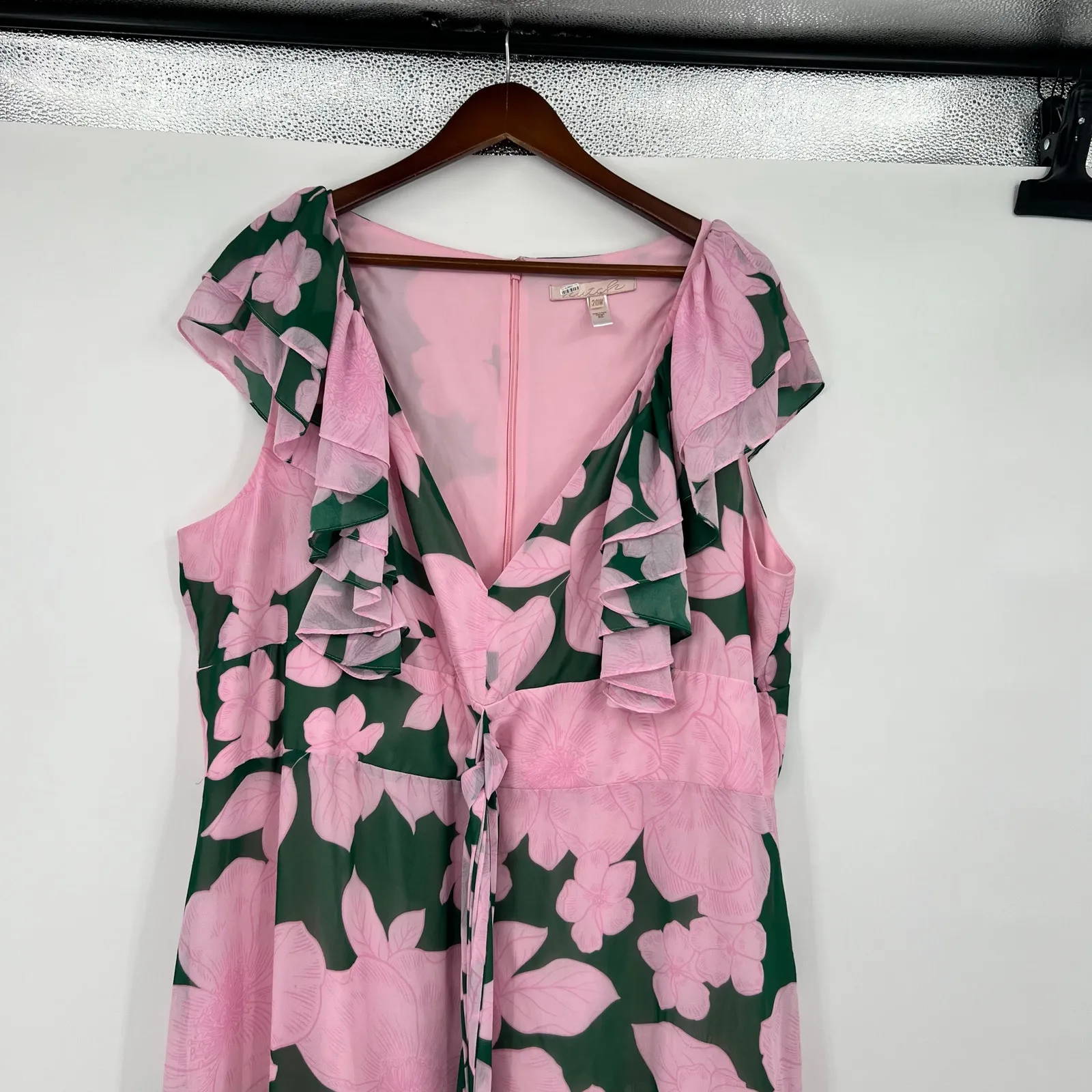 Anthropologie Hutch plus size Chiffon Short Sleeve Maxi Dress wedding size 20W - Image 11