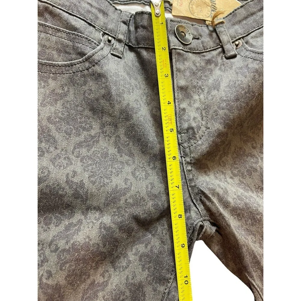 Cotton On Colour Maison Skinny Leg Wallpaper Fleur De Lis Gray Denim Size 4 NWT - Image 14