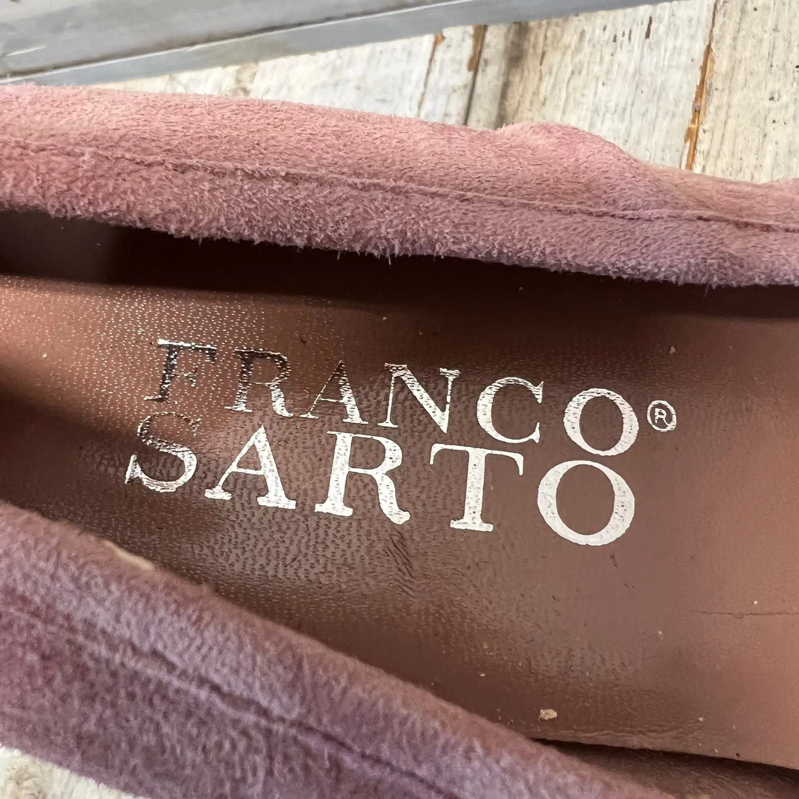 Vintage Franco Sarto Mauve Suede Pointed Toe Pumps Classic Retro Heels 8 - Image 7