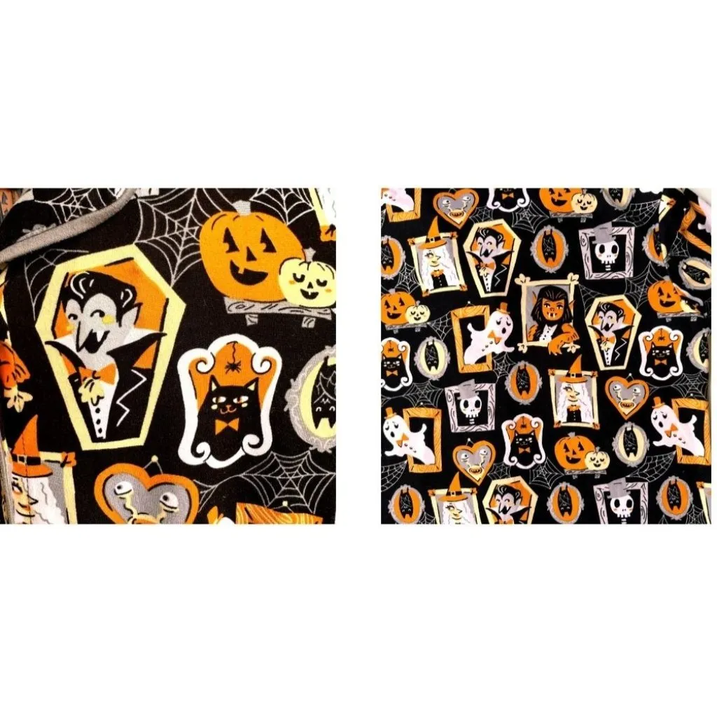 Munki Munki Halloween Pajama Top Large Short Sleeves Button Werewolf Witch Ghost - Image 5