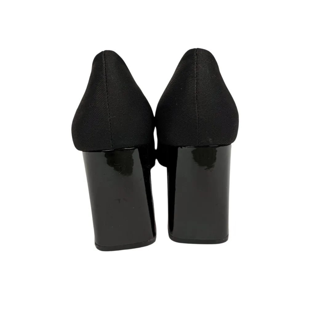 NYDJ Elysia Black Canvas Block Heel‎ Point Toe Pumps Size 9.5 - Image 3