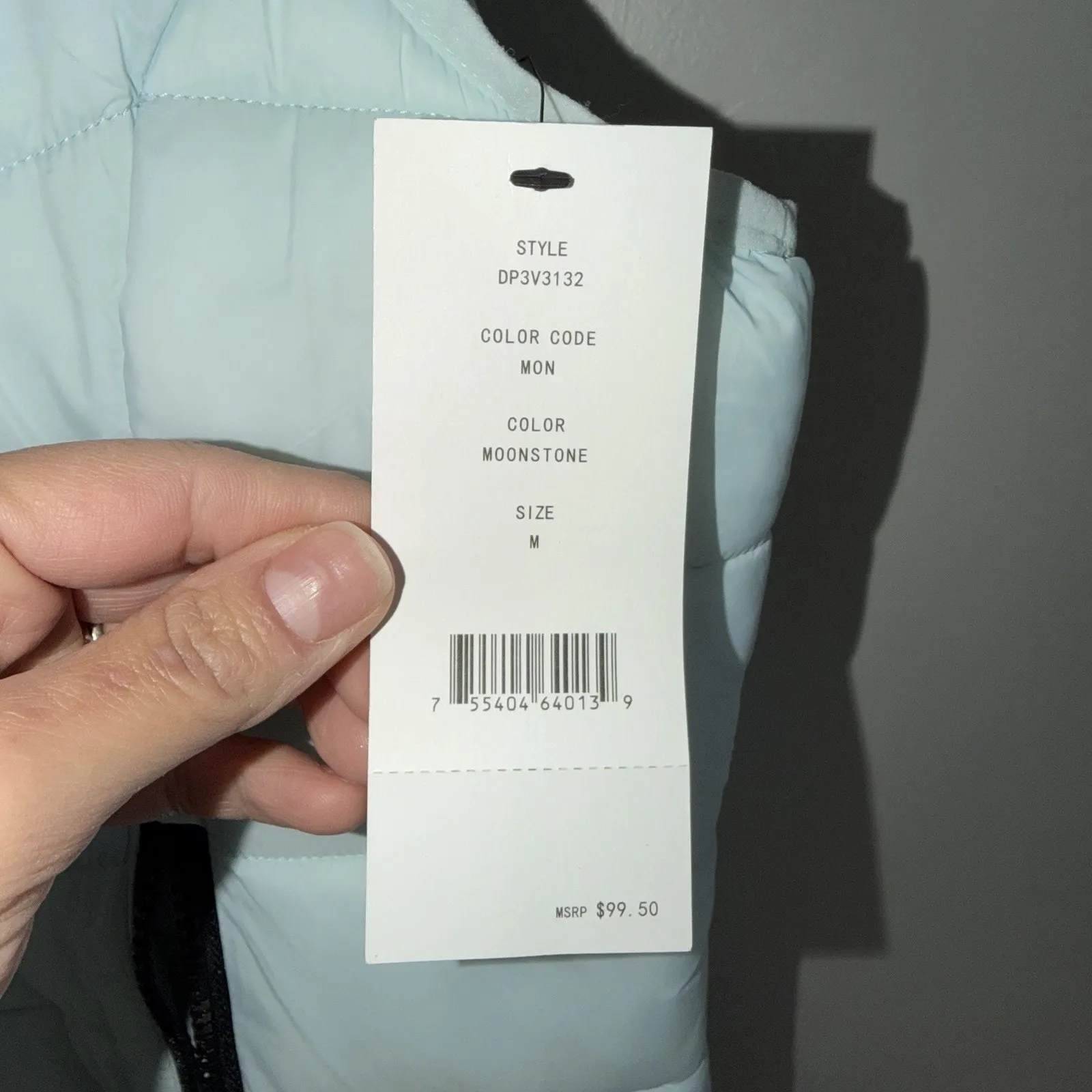 NWT DKNY Sport Woman’s Logo Drawstring Puffer Vest Size M Moonstone Hoodie Zip - Image 3