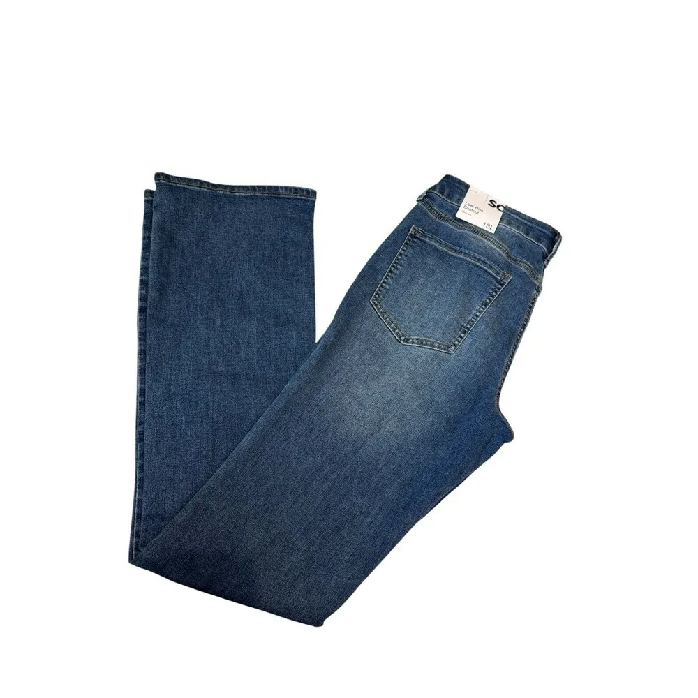 New Women’s Juniors' SO® Low-Rise Bootcut Jeans Dark Wash Blue Size 13L 31W - Image 7