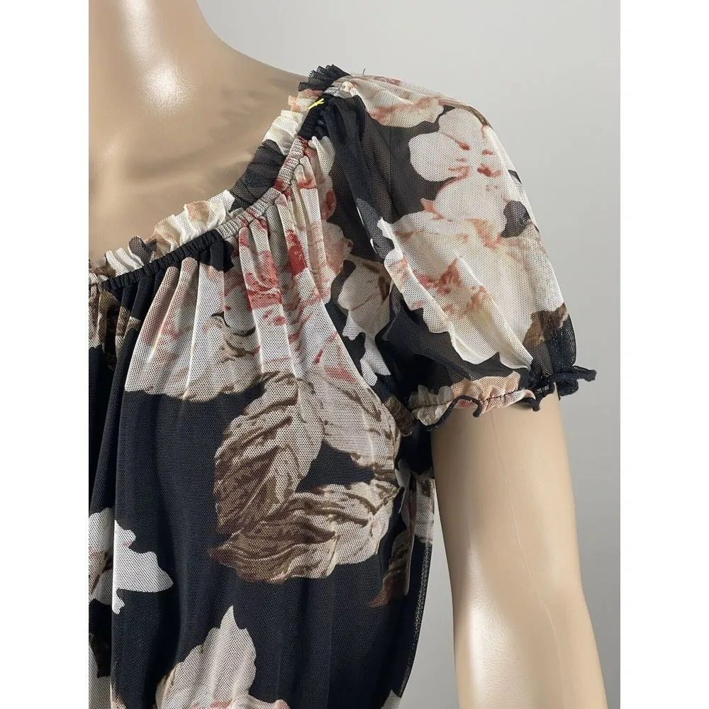 En‎ Focus Size 8 Woman's Black Multicolor print Dress - Image 8