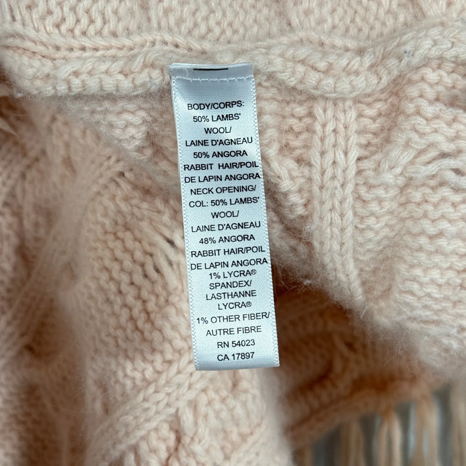 Banana Republic Angora Wool Cable Knit Fluffy Fringe Poncho M/L Soft Cozy Winter - Image 5