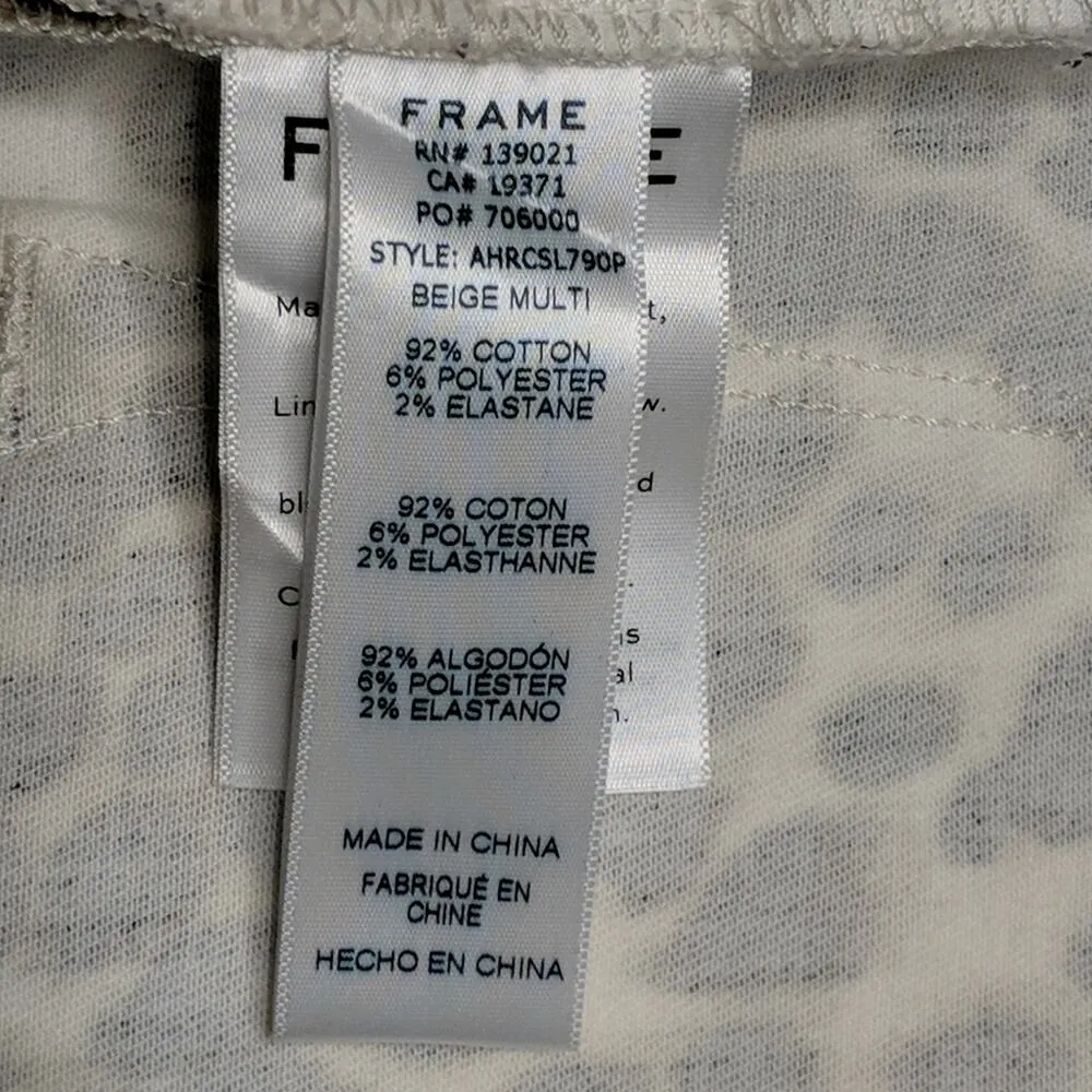 Frame Ali Leopard High Rise Cigarette Jeans Skinny Crop Animal Print 31 New - Image 13