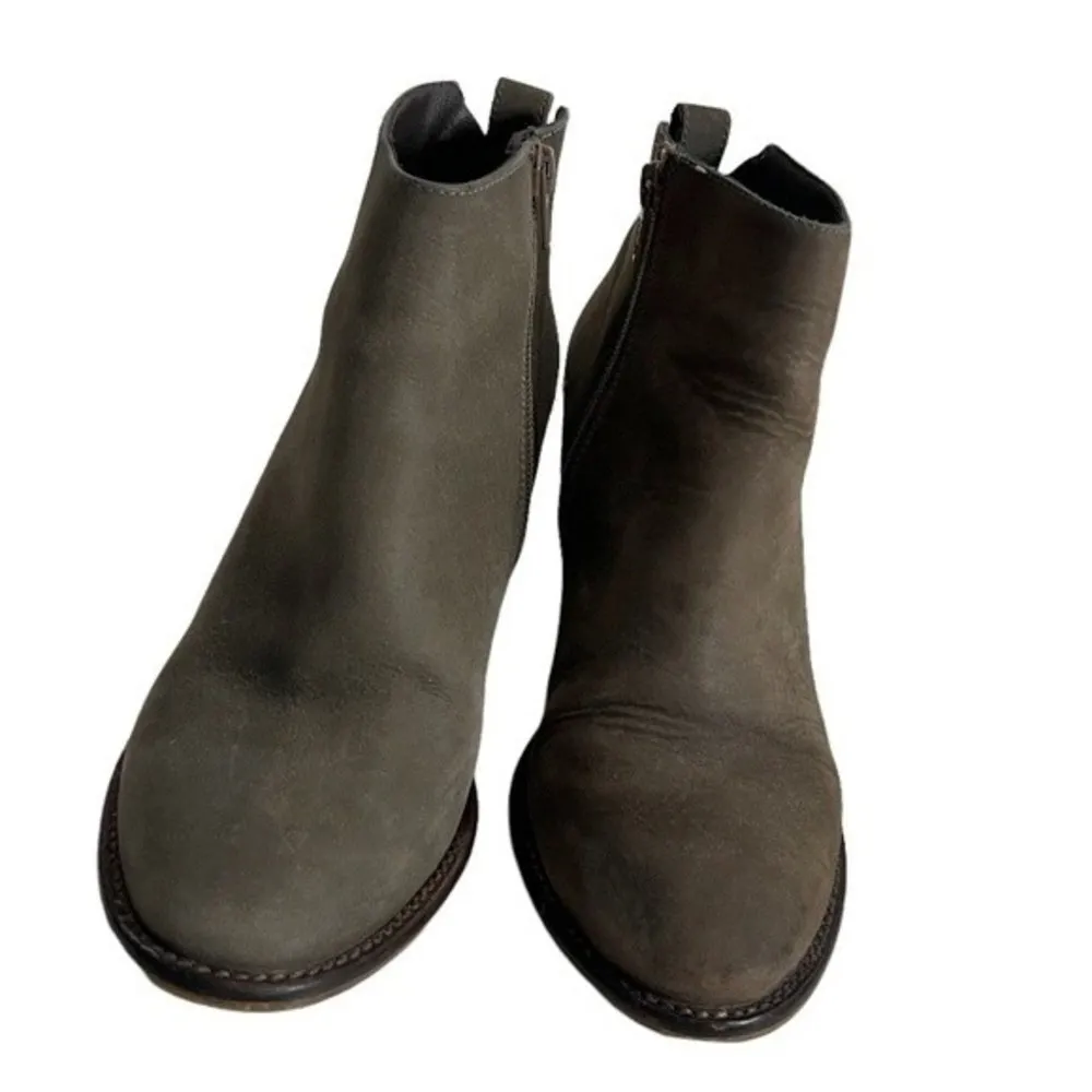 BLONDO WATERPROOF Leather Booties Taupe Stacked Block Heel Zipper Closure Size 9 - Image 3