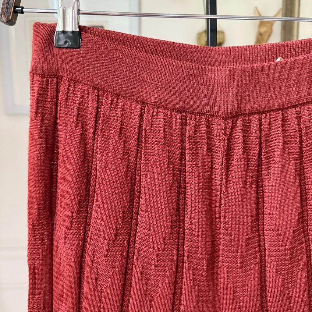M Missoni Rust Red Orange Crochet-Knit Wide-Leg Pants $1,000 40 S - Image 3