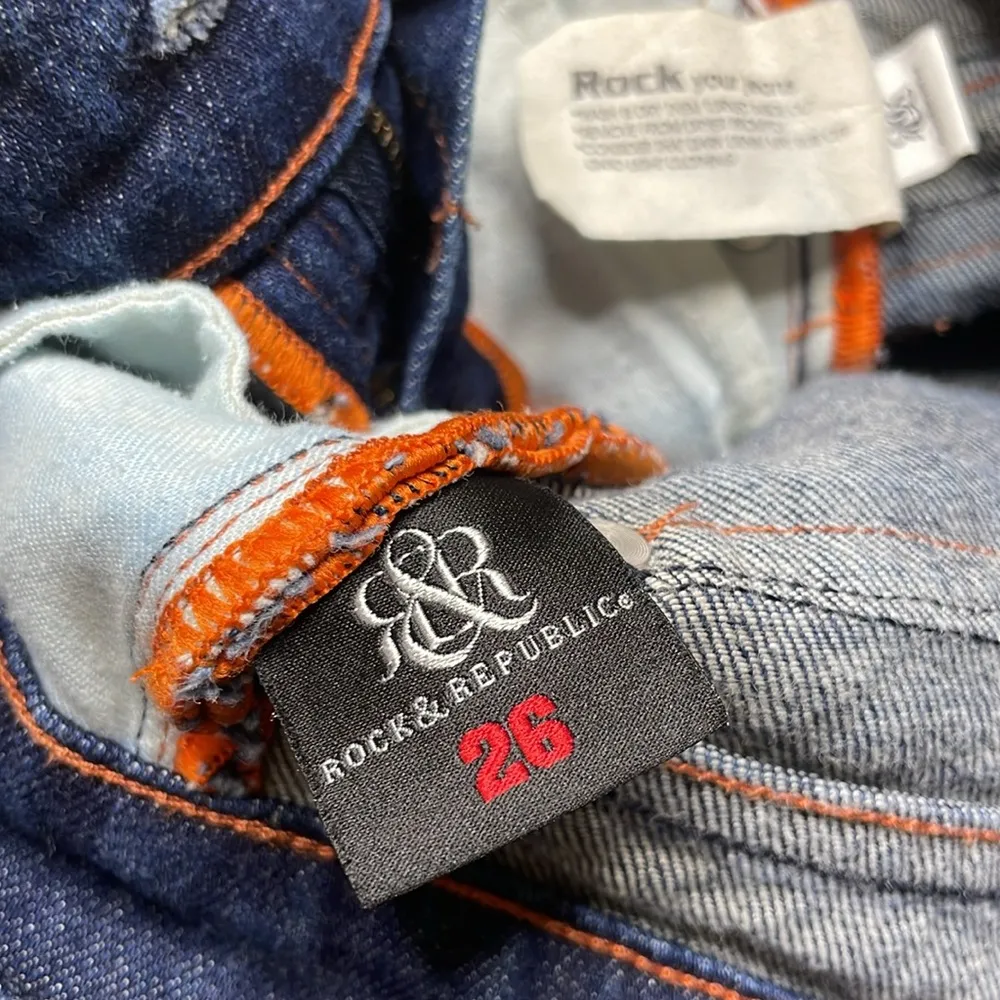 Rock & Republic Wide Leg Dark Wash Denim Jeans Size 26 - Image 9