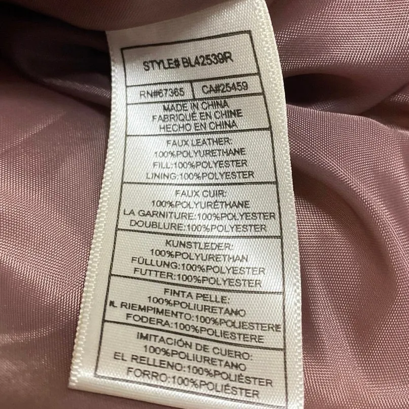 Steve Madden Metallic Dust Pink Turtleneck Full Zip Puffer Quilted Jacket Sz XS - Image 4