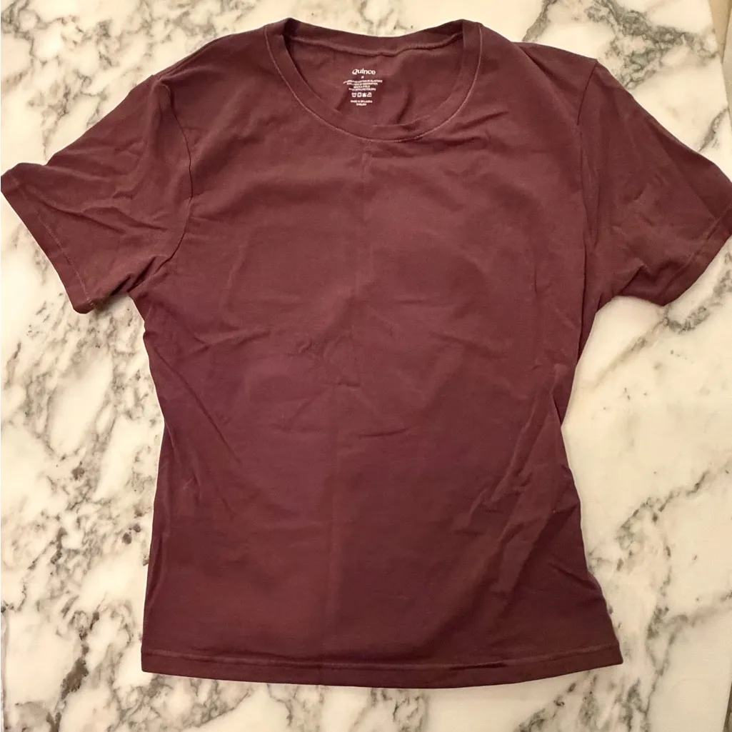 NWOT Quince Cotton Jersey Fitted T-Shirt Cocoa Brown Sz M - Image 5