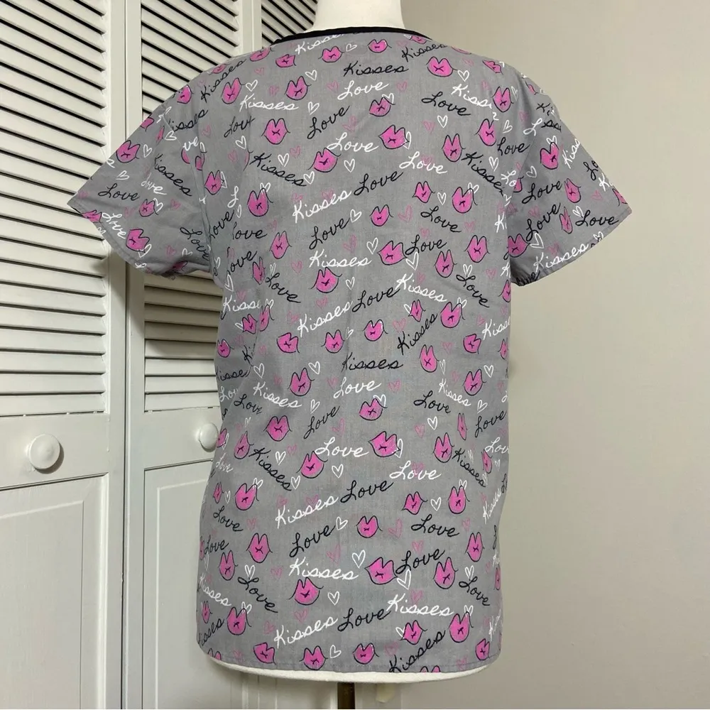 I Love Scrubs Lips Love and Kisses Mock Wrap 2 - Image 2