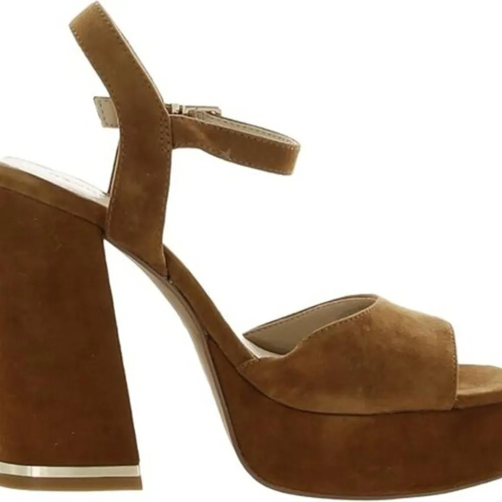 Kenneth Cole Women's Brown Dolly 115 Leather Platform Heeled Sandal Size 9.5 - Image 2