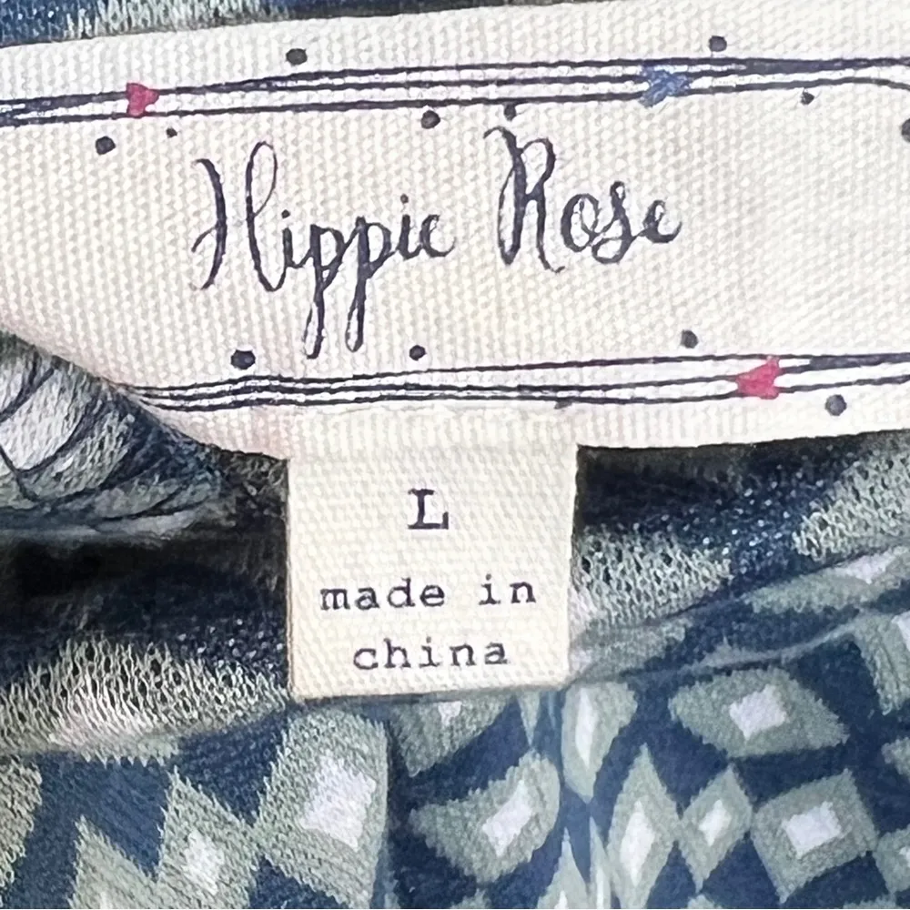 Hippie Rose Large Diamond Print Blue/Gray/White Skirt Elastic Stretch Wa… - Image 5