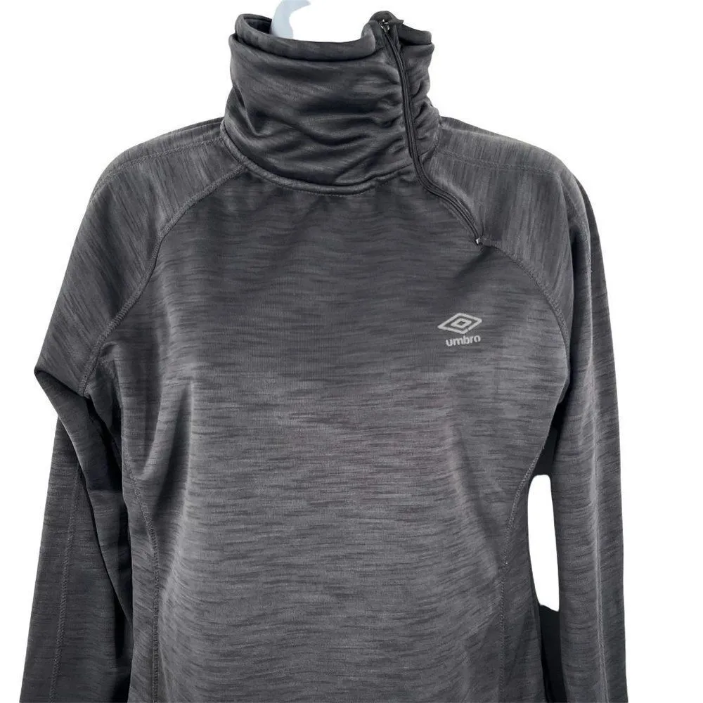 Umbro Athletic Side Zip Turtleneck Fleece Lined Gray Sweatshirt Medium - Image 27
