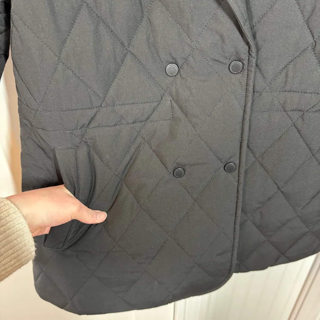 BCBGMAXAZRIA Women's Quilted Water Resistant Blazer Black Size Medium normcore - Image 7