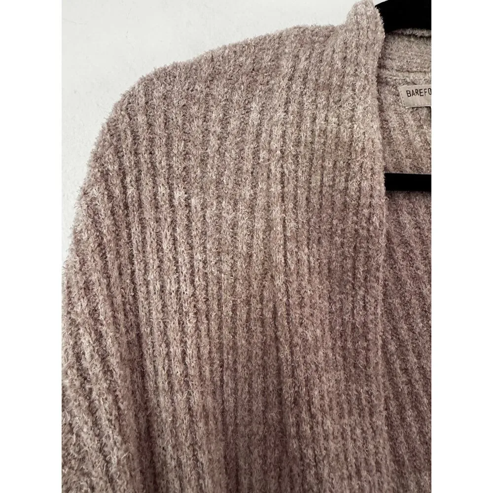 Barefoot Dream Cozy Chic Lite Ribbed Kimono Cardigan Tunic Size Medium Beige - Image 3