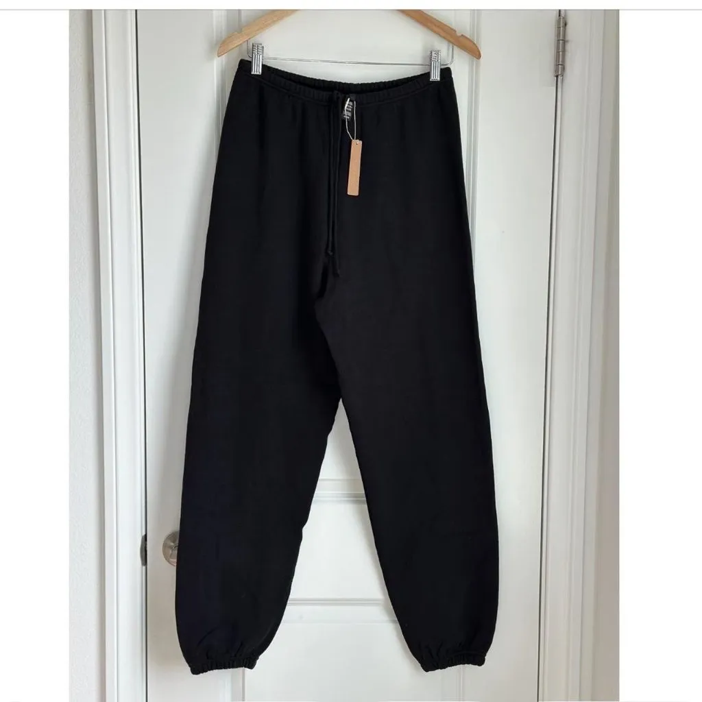 Skims Cotton Fleece Jogger in Onyx, Size Small - Image 2