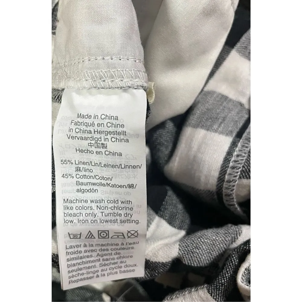 Madewell Linen-Cotton Paperbag Shorts in Gingham Check NEW size 4 - Image 11