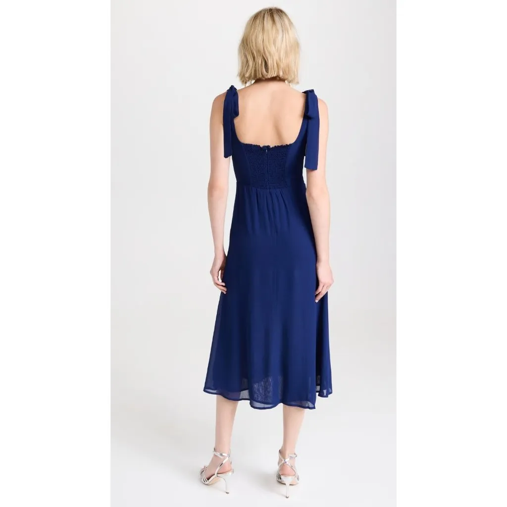 NWT Reformation Twilight in Danube Blue Side Slit Georgette Midi Tank Dress 16 - Image 3