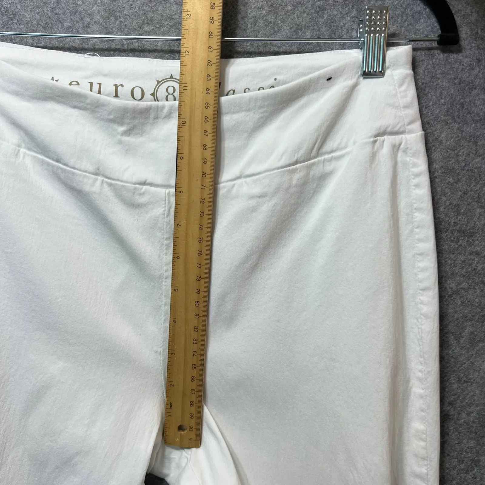 Euro Classic White Pull On Stretch‎ Ankle Pants Women's Size 8 Cropped Straight - Image 5