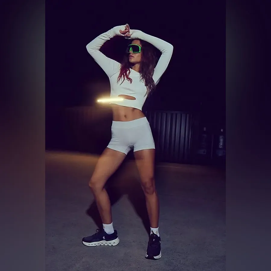 NWOT FREE PEOPLE Movement 
Good Karma Micro Shorts - Ice Grey - Image 5